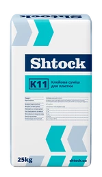 Клей для облицювання керамічною плиткою Шток (Shtock) K11 морозостійкий, 25 кг