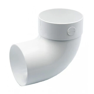 Відвід одномуфтовий Ренвей RainWay 130 білий 87° ф100мм коліно